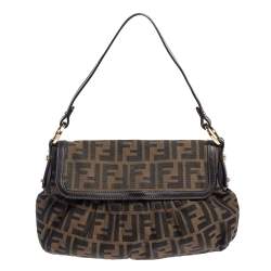 Pre Owned Fendi Tobacco Zucca Canvas and Leather Borsa Chef Bag