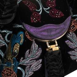 Pre Owned Fendi Multicolor Embroidered Squirrel Velvet Spy Bag