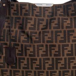 Pre Owned Fendi Tobacco Zucca Canvas and Leather Tote