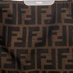 Pre Owned Fendi Tobacco Zucca Canvas and Leather Tote