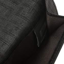 مملوكة مسبقًا Fendi Black Zucchino Coated Canvas Compact Wallet