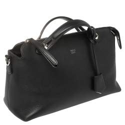 Pre Owned Fendi Black Leather Small By The Way Boston Bag