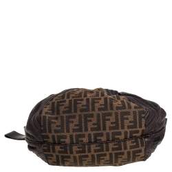 Pre Owned Fendi Tobacco Zucca Canvas and Leather Baby Spy Bag