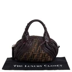 Pre Owned Fendi Tobacco Zucca Canvas and Leather Baby Spy Bag