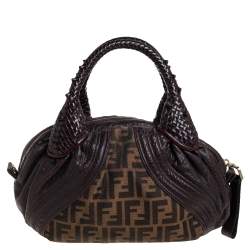 Pre Owned Fendi Tobacco Zucca Canvas and Leather Baby Spy Bag