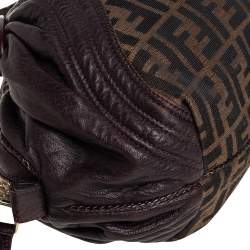 Pre Owned Fendi Tobacco Zucca Canvas and Leather Baby Spy Bag