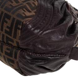 Pre Owned Fendi Tobacco Zucca Canvas and Leather Baby Spy Bag