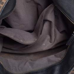 Pre Owned Fendi Tobacco/Black Zucca Canvas and Leather Roll Tote