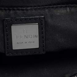 Pre Owned Fendi Black Zucca Canvas Pochette Bag