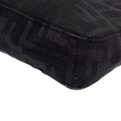 Pre Owned Fendi Black Zucca Canvas Pochette Bag