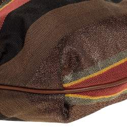 Pre Owned Fendi Multicolor Pequin Canvas Chef Chain Hobo
