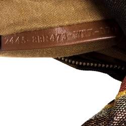 Pre Owned Fendi Multicolor Pequin Canvas Chef Chain Hobo