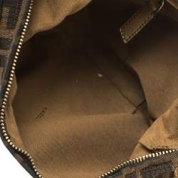 Pre Owned Fendi Tobacco/Gold Zucca Canvas and Leather Small Chef Chain Link Hobo