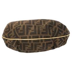 Pre Owned Fendi Tobacco/Gold Zucca Canvas and Leather Small Chef Chain Link Hobo