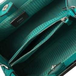Pre Owned Fendi Turquoise Leather Mini 2Jours Tote