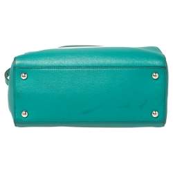 Pre Owned Fendi Turquoise Leather Mini 2Jours Tote