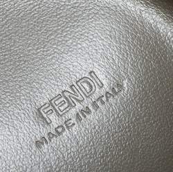 Pre Owned Fendi Green Leather Envelope Pouch