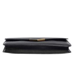 Pre Owned Fendi Black Leather 2 Jours Envelope Clutch