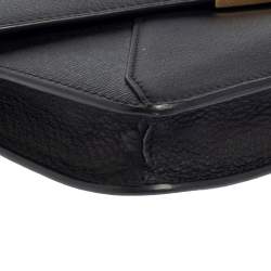 Pre Owned Fendi Black Leather 2 Jours Envelope Clutch