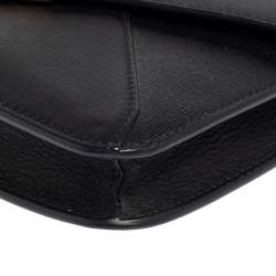Pre Owned Fendi Black Leather 2 Jours Envelope Clutch