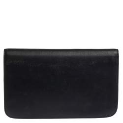 Pre Owned Fendi Black Leather 2 Jours Envelope Clutch