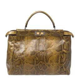 Fendi Brown Python Large Peekaboo Top Handle Bag - ShopStyle