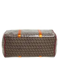 Pre Owned Fendi Multicolor Zucchino Canvas/Sequin Overnight Duffel Bag