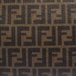 Pre Owned Fendi Tobacco Zucca Coated Canvas Large Roll Shopper Tote