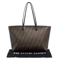 Pre Owned Fendi Tobacco Zucca Coated Canvas Large Roll Shopper Tote