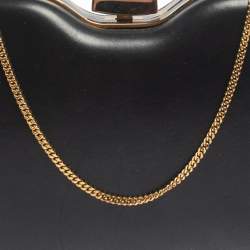 Pre Owned Fendi Black Leather Giano Chain Clutch
