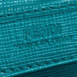 Pre Owned Fendi Two Tone Green Leather 2Jours Continental Wallet