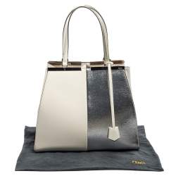 Pre Owned Fendi Bi Color Leather Large 3Jours Tote