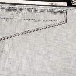 Pre Owned Fendi Bicolor Leather Clutch