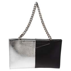 Pre Owned Fendi Bicolor Leather Clutch