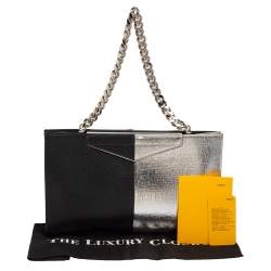 Pre Owned Fendi Bicolor Leather Clutch