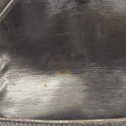 Fendi Silver Logo Embossed Fabric Baguette