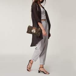 Fendi Brown Zucca Canvas and Leather Chain Shoulder Bag