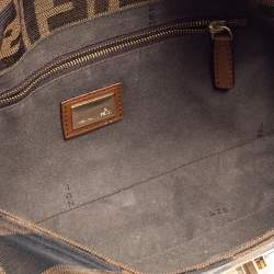 Fendi Brown Zucca Canvas and Leather Chain Shoulder Bag