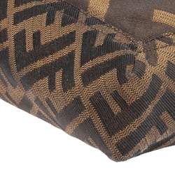 Fendi Brown Zucca Canvas and Leather Chain Shoulder Bag