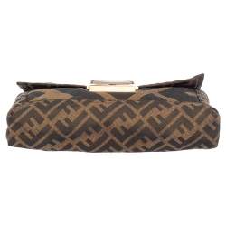Fendi Brown Zucca Canvas and Leather Chain Shoulder Bag
