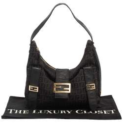 Pre Owned Fendi Brown Zucchino Canvas and Leather Flap Hobo