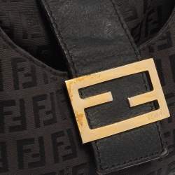 Pre Owned Fendi Brown Zucchino Canvas and Leather Flap Hobo