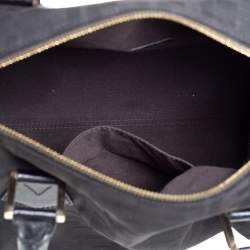 Pre Owned Fendi Black Zucca Canvas and Leather Medium Chef Boston Bag