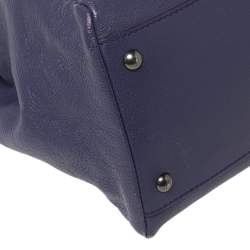 Pre Owned Fendi Purple Leather Large Peekaboo Top Handle Bag