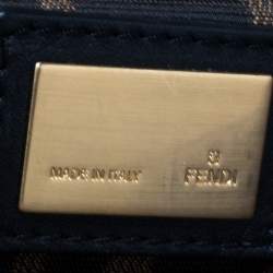 Pre Owned Fendi Purple Leather Large Peekaboo Top Handle Bag
