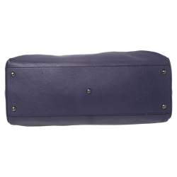 Pre Owned Fendi Purple Leather Large Peekaboo Top Handle Bag