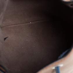 Pre Owned Fendi Tan/Blue Leather Mini Mon Tresor Drawstring Bucket Bag