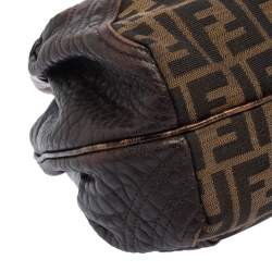 Pre Owned Fendi Tobacco Zucca Canvas and Leather Spy Bag