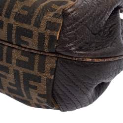 Pre Owned Fendi Tobacco Zucca Canvas and Leather Spy Bag
