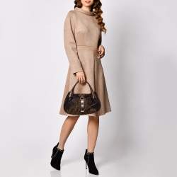Pre Owned Fendi Tobacco Zucca Canvas and Leather Spy Bag